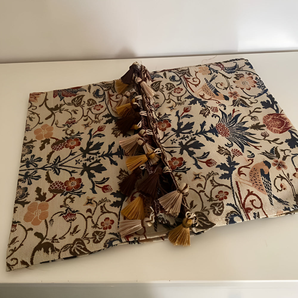 Floral & Bird Jacquard Table Runner