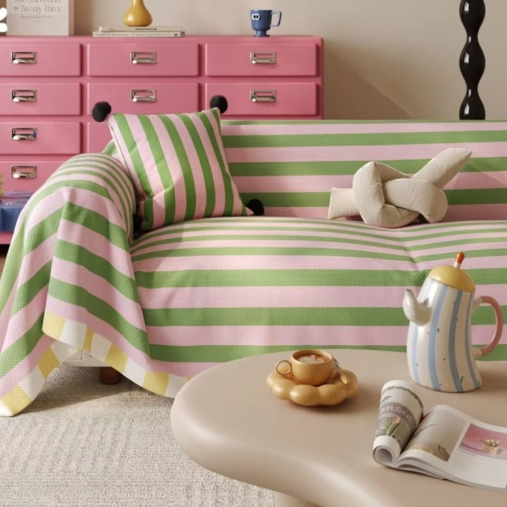 Atelier Pastel Striped Couch Cover