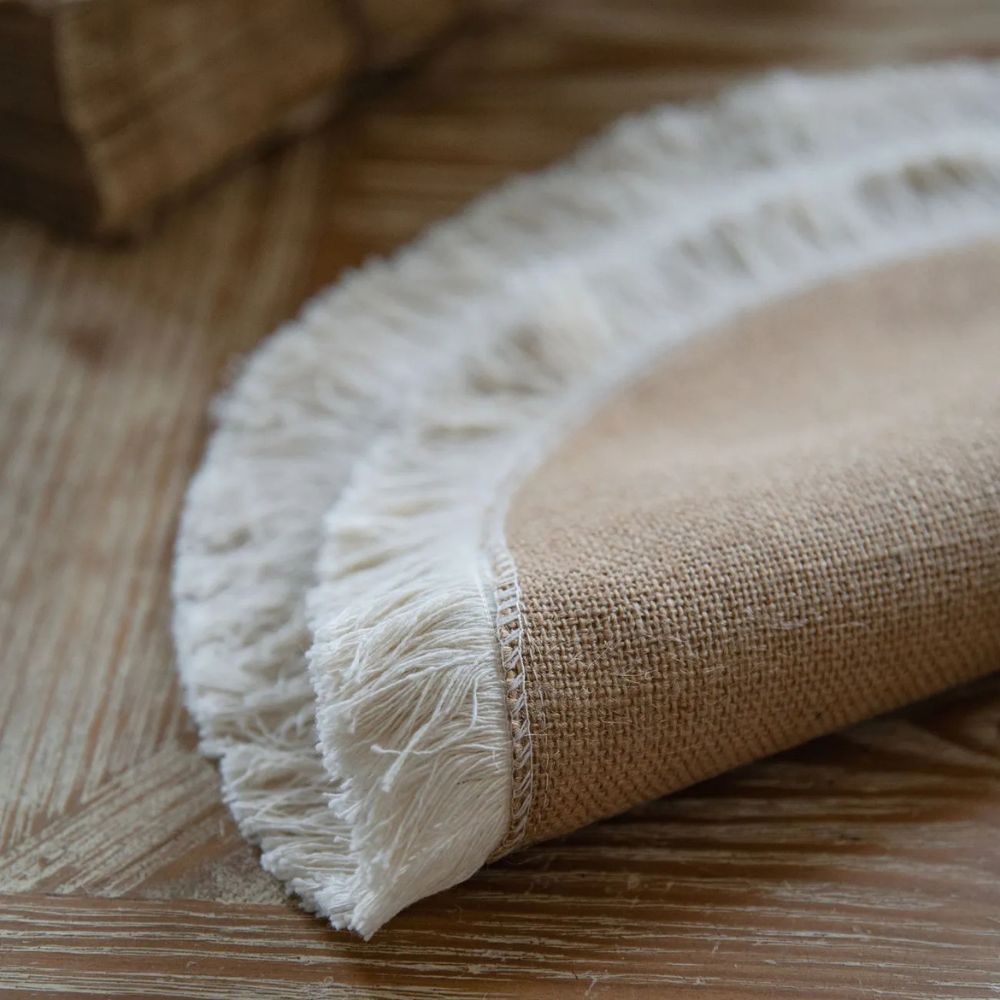 Burlap Charm Boho Table Runner