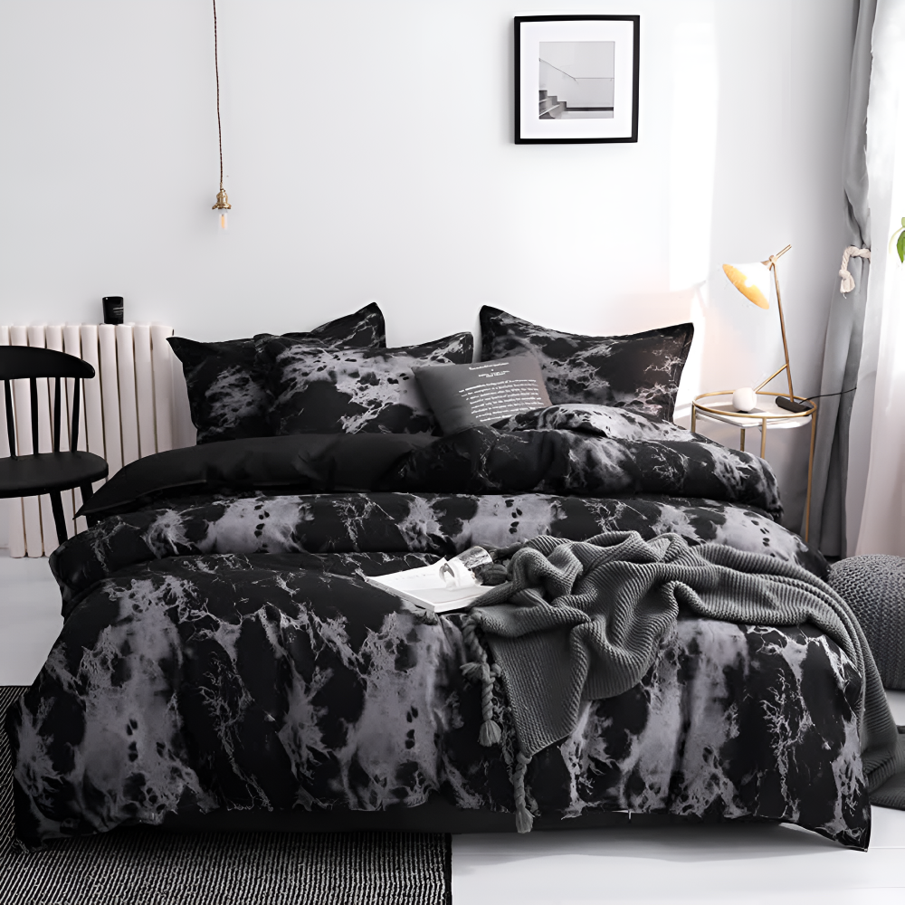 Black Marble | 3pcs Quilt Cover Sets