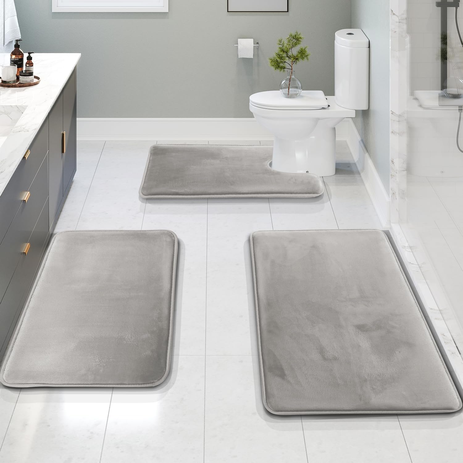 3-Piece Foam Bath Mat Set