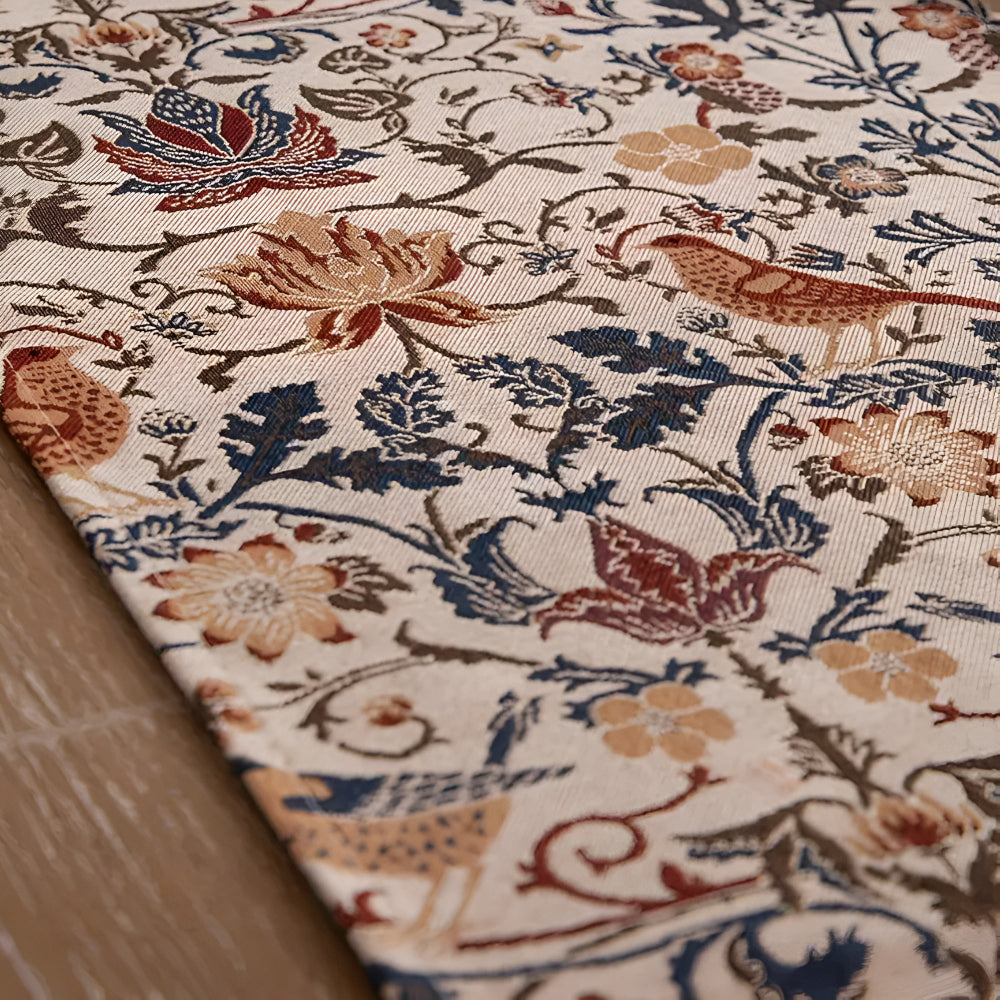 Floral & Bird Jacquard Table Runner