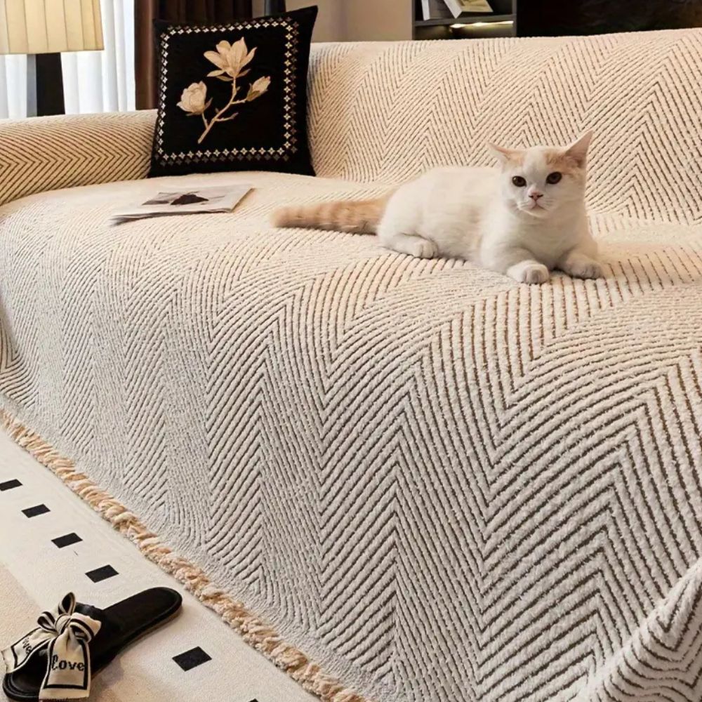 Stripe Herringbone Couch Cover