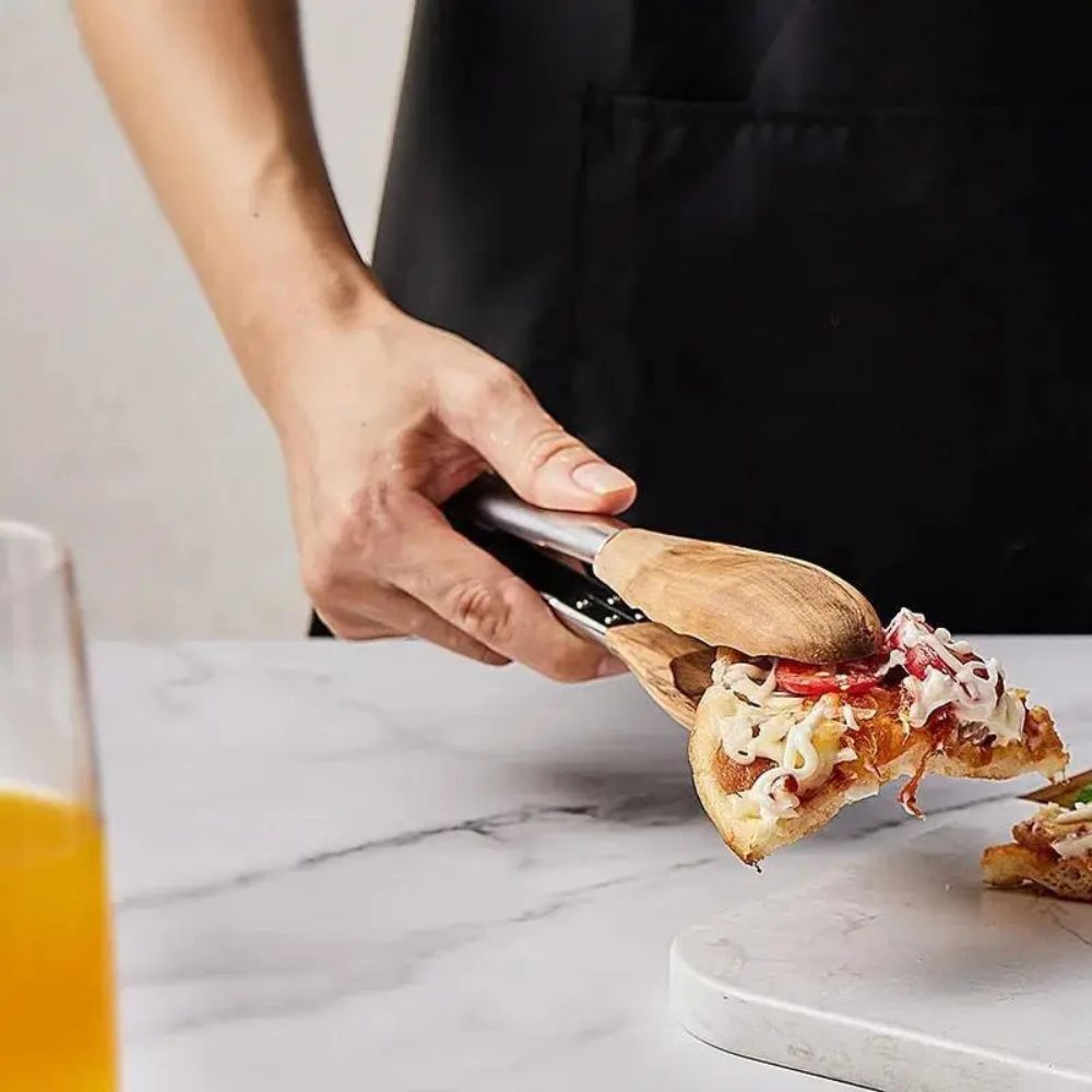 Wood & Steel Tongs | Set of 2