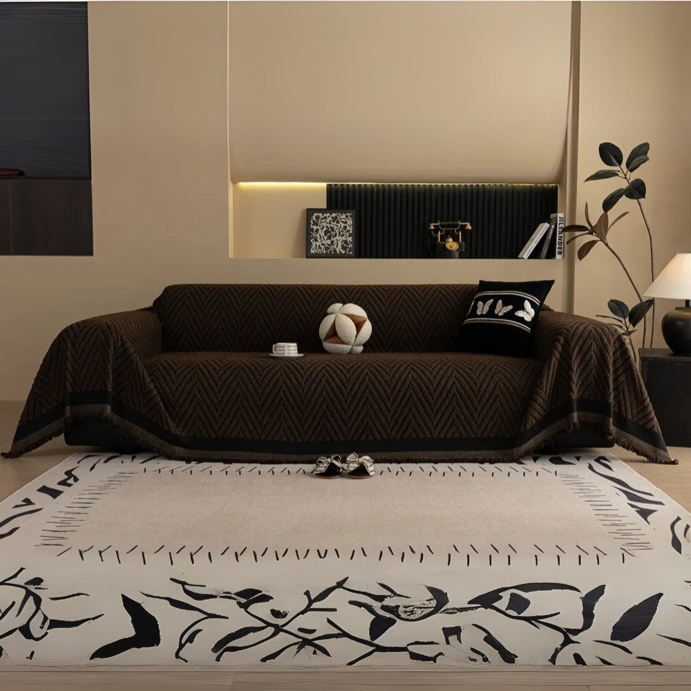 Chevron Herringbone Tassel Couch Cover